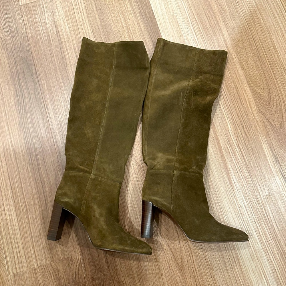 Zara Olive Heeled Boots